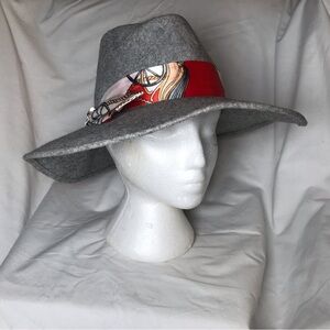 GALLIANO SORBATTI 100% WOOL FEDORA HAT MADE IN ITALY GREY